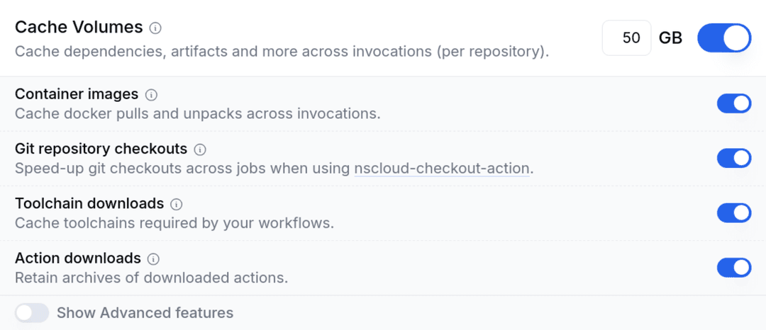 runner profile cache configuration
