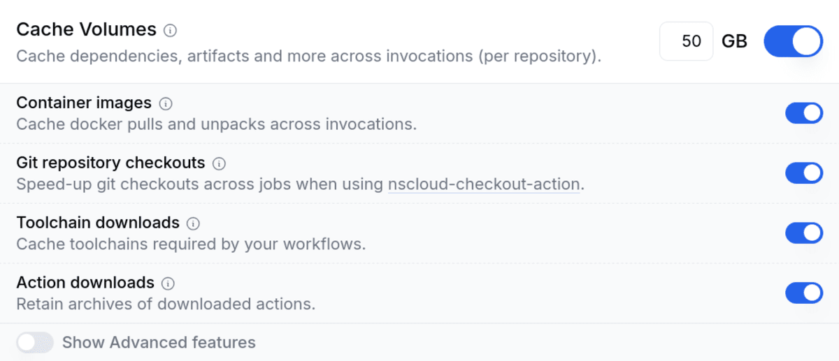 profile cache dialog